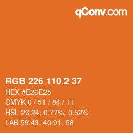 Color code: RGB 226 110.2 37 | qconv.com