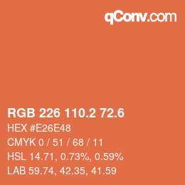 カラーコード: RGB 226 110.2 72.6 | qconv.com