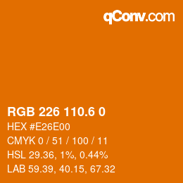 カラーコード: RGB 226 110.6 0 | qconv.com