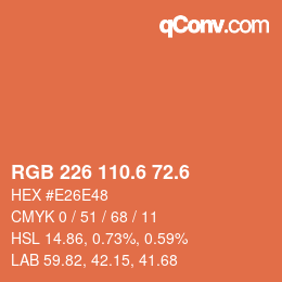 カラーコード: RGB 226 110.6 72.6 | qconv.com