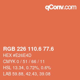 カラーコード: RGB 226 110.6 77.6 | qconv.com