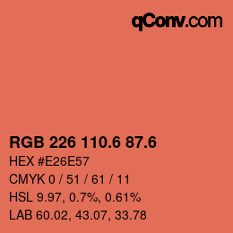 カラーコード: RGB 226 110.6 87.6 | qconv.com