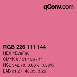 Color code: RGB 226 111 144 | qconv.com