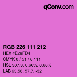 Color code: RGB 226 111 212 | qconv.com