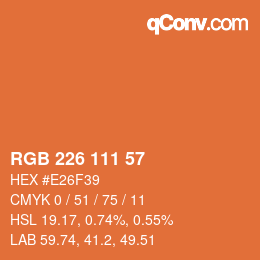 Code couleur: RGB 226 111 57 | qconv.com
