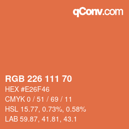 Farbcode: RGB 226 111 70 | qconv.com