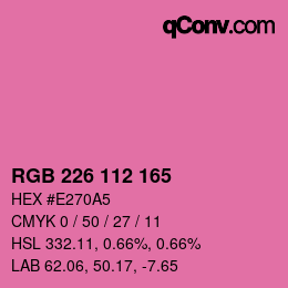 颜色代码: RGB 226 112 165 | qconv.com