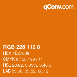 Color code: RGB 226 112 8 | qconv.com