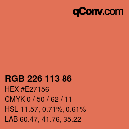 Color code: RGB 226 113 86 | qconv.com