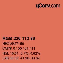 Color code: RGB 226 113 89 | qconv.com