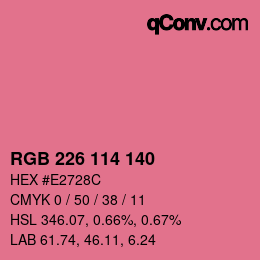 Color code: RGB 226 114 140 | qconv.com