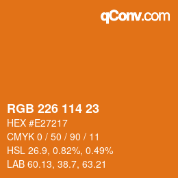 Color code: RGB 226 114 23 | qconv.com