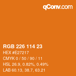 Color code: RGB 226 114 23 | qconv.com