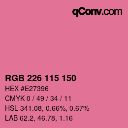 颜色代码: RGB 226 115 150 | qconv.com