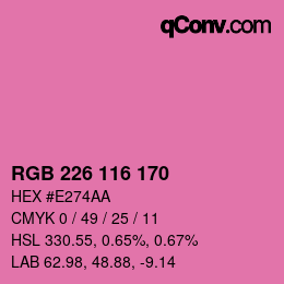 Color code: RGB 226 116 170 | qconv.com