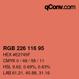 カラーコード: RGB 226 116 95 | qconv.com