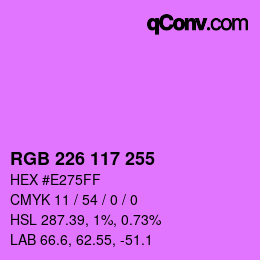 Color code: RGB 226 117 255 | qconv.com