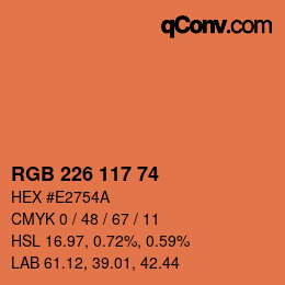 Farbcode: RGB 226 117 74 | qconv.com