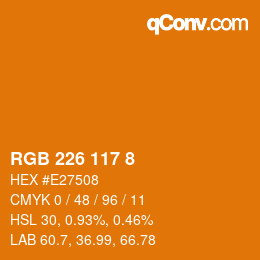 Color code: RGB 226 117 8 | qconv.com