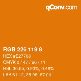 カラーコード: RGB 226 119 8 | qconv.com
