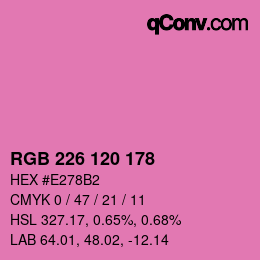 Color code: RGB 226 120 178 | qconv.com