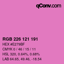 Color code: RGB 226 121 191 | qconv.com