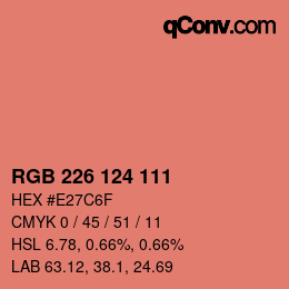 Color code: RGB 226 124 111 | qconv.com