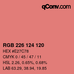 Color code: RGB 226 124 120 | qconv.com