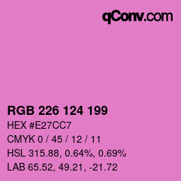 Color code: RGB 226 124 199 | qconv.com