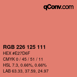 Farbcode: RGB 226 125 111 | qconv.com