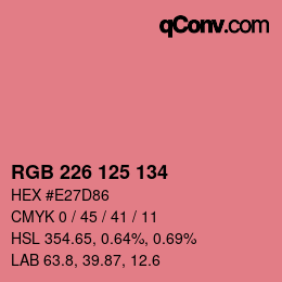 カラーコード: RGB 226 125 134 | qconv.com