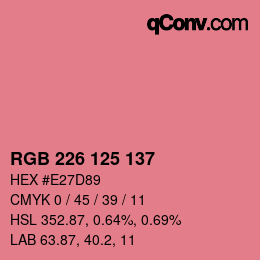 カラーコード: RGB 226 125 137 | qconv.com