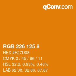 Color code: RGB 226 125 8 | qconv.com