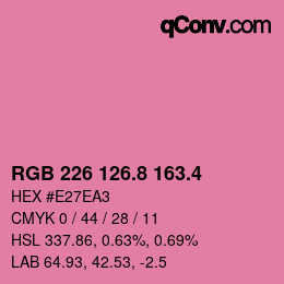 カラーコード: RGB 226 126.8 163.4 | qconv.com