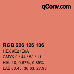 颜色代码: RGB 226 126 106 | qconv.com