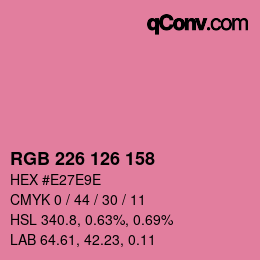 颜色代码: RGB 226 126 158 | qconv.com