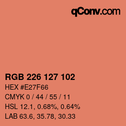 Color code: RGB 226 127 102 | qconv.com