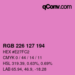 颜色代码: RGB 226 127 194 | qconv.com