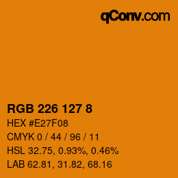 Color code: RGB 226 127 8 | qconv.com