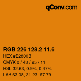 カラーコード: RGB 226 128.2 11.6 | qconv.com