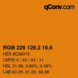 カラーコード: RGB 226 128.2 16.6 | qconv.com