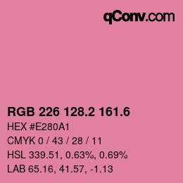 カラーコード: RGB 226 128.2 161.6 | qconv.com