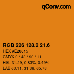 カラーコード: RGB 226 128.2 21.6 | qconv.com