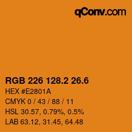 カラーコード: RGB 226 128.2 26.6 | qconv.com