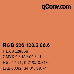カラーコード: RGB 226 128.2 86.6 | qconv.com