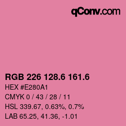 カラーコード: RGB 226 128.6 161.6 | qconv.com