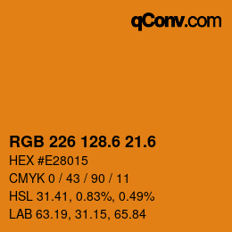カラーコード: RGB 226 128.6 21.6 | qconv.com