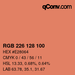 Farbcode: RGB 226 128 100 | qconv.com