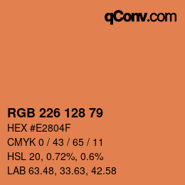 Color code: RGB 226 128 79 | qconv.com