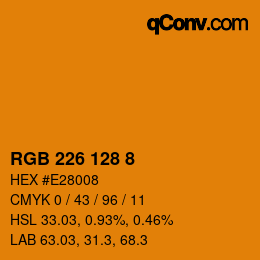 カラーコード: RGB 226 128 8 | qconv.com